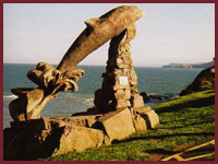 Aberporth's Dolphin carved by Paul Clarke