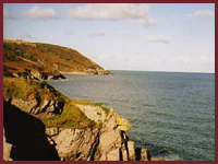 Looking back at Aberporth from the cliff path